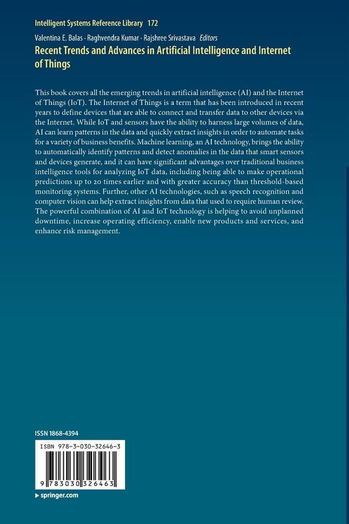 Produktbild: Recent Trends and Advances in Artificial Intelligence and Internet of Things