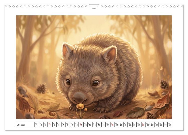 Produktbild: Wombats - Kurze Beine, gro&szlig;es Herz (Wandkalender 2027 DIN A3 quer), CALVENDO Monatskalender