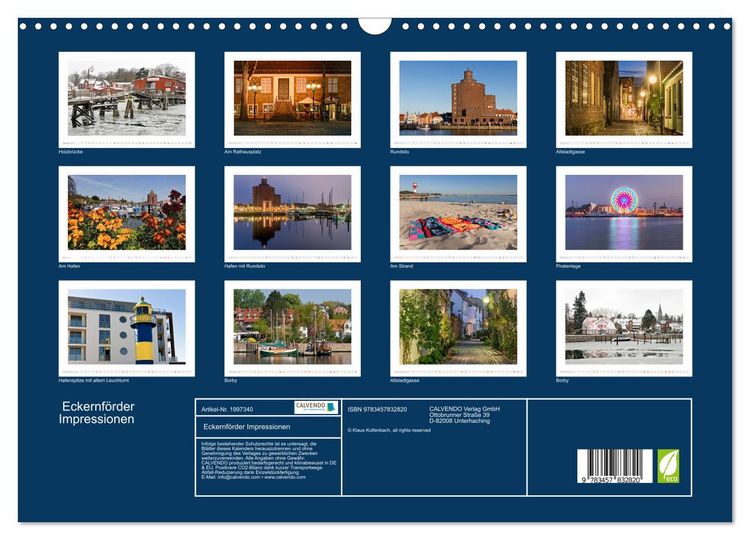 Produktbild: Eckernf&ouml;rder Impressionen (Wandkalender 2026 DIN A3 quer), CALVENDO Monatskalender