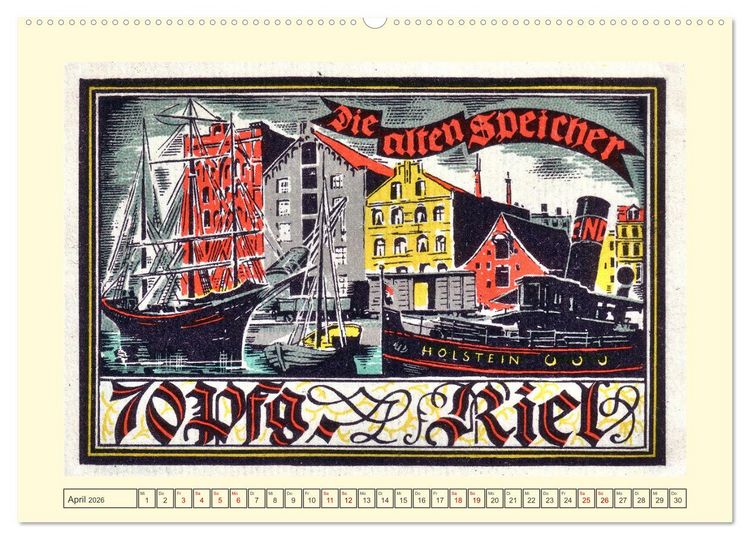 Produktbild: Gru&szlig; aus Kiel (hochwertiger Premium Wandkalender 2026 DIN A2 quer), Kunstdruck in Hochglanz
