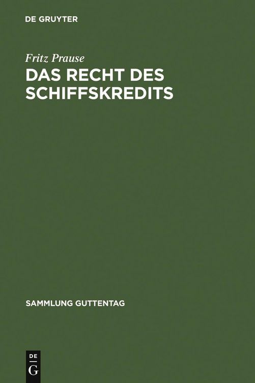 Produktbild: Das Recht des Schiffskredits
