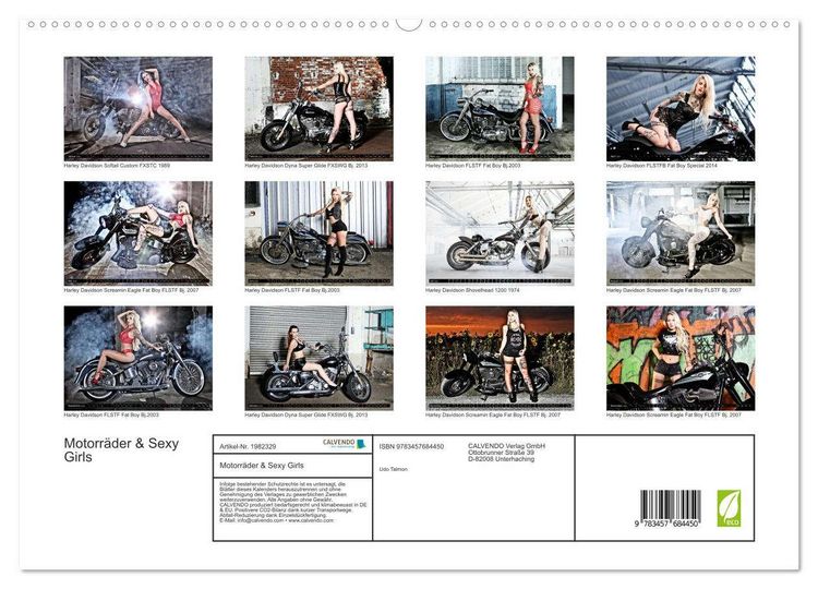 Produktbild: Motorr&auml;der & Sexy Girls (hochwertiger Premium Wandkalender 2026 DIN A2 quer), Kunstdruck in Hochglanz