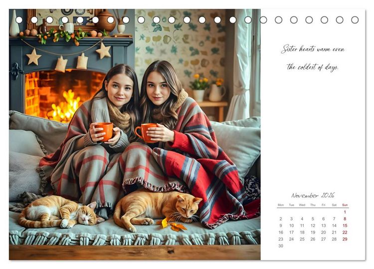 Produktbild: Shining brighter together - My heart, my sister, my home (Desk Calendar 2026 DIN A5 landscape), CALVENDO 12 Month DeskCalendar