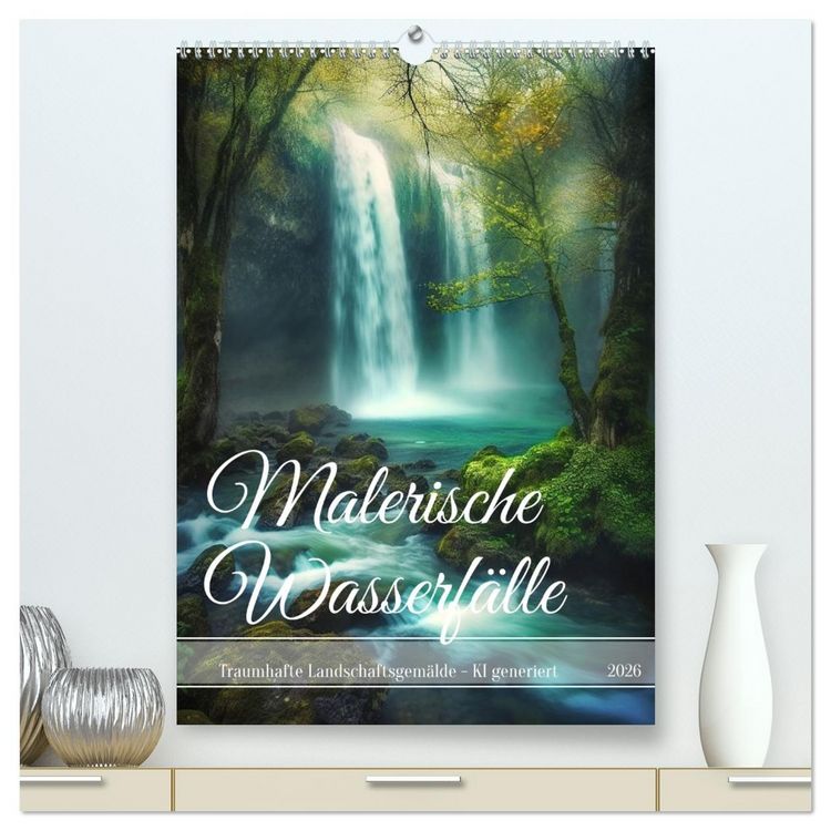 Produktbild: Malerische Wasserf&auml;lle (hochwertiger Premium Wandkalender 2026 DIN A2 hoch), Kunstdruck in Hochglanz