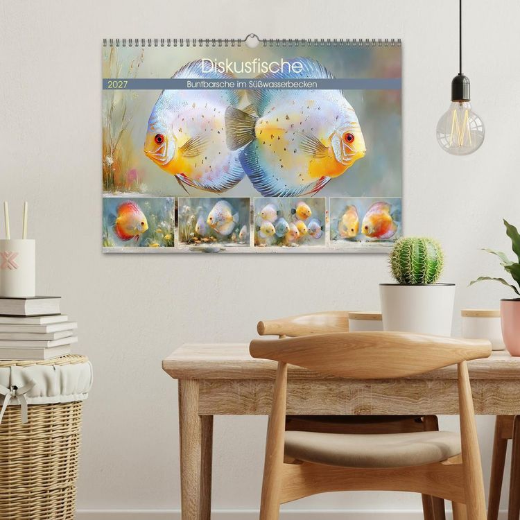 Produktbild: Diskusfische. Buntbarsche im S&uuml;&szlig;wasserbecken (Wandkalender 2027 DIN A3 quer), CALVENDO Monatskalender