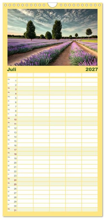 Produktbild: Familienplaner 2027 - Zur Ruhe kommen Fantasiereisen mit KI mit 5 Spalten (Wandkalender, 21 x 45 cm) CALVENDO