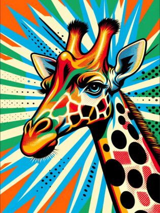 Produktbild: CALVENDO Puzzle Retro Giraffe - Pop Art | 1000 Teile Lege-Gr&ouml;&szlig;e 64x48cm Foto-Puzzle f&uuml;r gl&uuml;ckliche Stunden