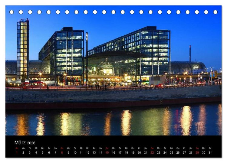 Produktbild: BERLIN ZUR BLAUEN STUNDE (Tischkalender 2026 DIN A5 quer), CALVENDO Monatskalender
