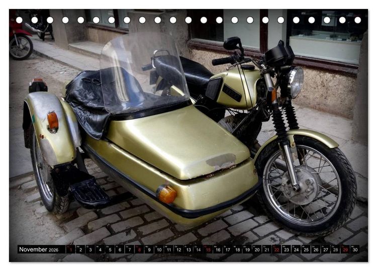 Produktbild: Motorrad-Gespanne in Kuba (Tischkalender 2026 DIN A5 quer), CALVENDO Monatskalender