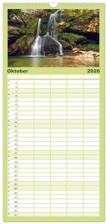 Produktbild: Familienplaner 2026 - Slowenische Landschaften mit 5 Spalten (Wandkalender, 21 x 45 cm) CALVENDO