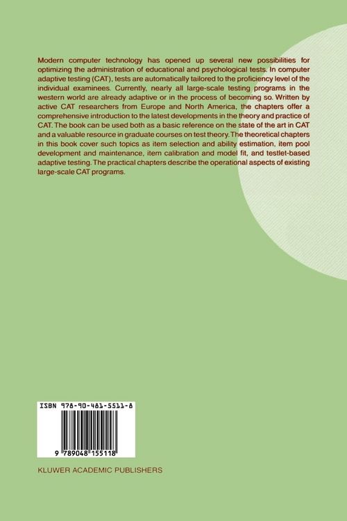 Produktbild: Computerized Adaptive Testing: Theory and Practice