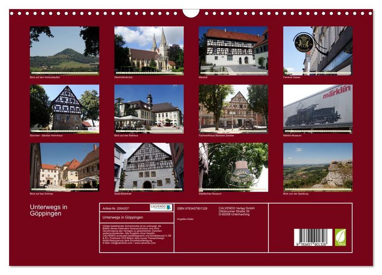 Produktbild: Unterwegs in G&ouml;ppingen (Wandkalender 2026 DIN A3 quer), CALVENDO Monatskalender