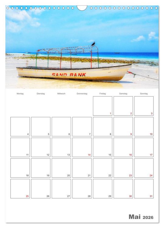Produktbild: Sansibar - Traumreiseziel (Wandkalender 2026 DIN A3 hoch), CALVENDO Monatskalender