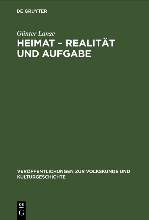 Produktbild: Heimat &ndash; Realit&auml;t und Aufgabe
