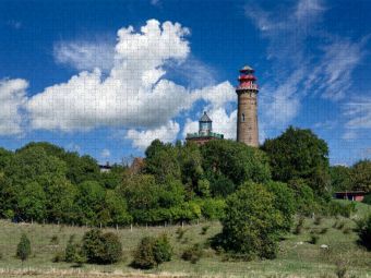 Produktbild: CALVENDO Puzzle Ein Blick auf die Leuchtt&uuml;rme am Kap Arkona | 1000 Teile Lege-Gr&ouml;&szlig;e 64x48cm Foto-Puzzle f&uuml;r gl&uuml;ckliche Stunden