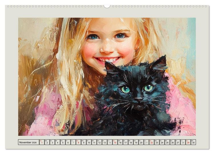 Produktbild: Zweisamkeit in Farben. Katzen und Menschen in Harmonie (Wandkalender 2026 DIN A2 quer), CALVENDO Monatskalender