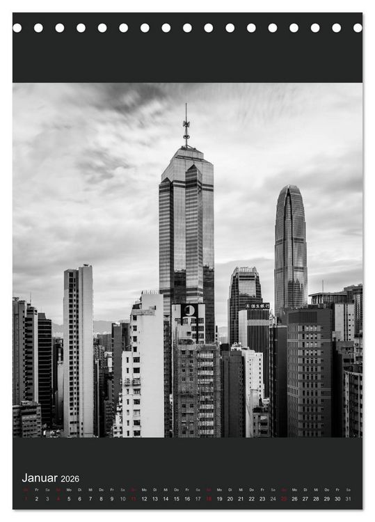 Produktbild: Hongkong schwarzwei&szlig; (Tischkalender 2026 DIN A5 hoch), CALVENDO Monatskalender