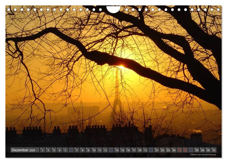 Produktbild: Paris Highlights Wandkalender 2026 DIN A3 quer (Wandkalender 2026 DIN A4 quer), CALVENDO Monatskalender