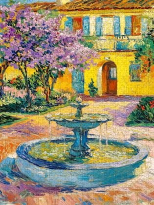 Produktbild: CALVENDO Puzzle Brunnen im Hof | 1000 Teile Lege-Gr&ouml;&szlig;e 64x48cm Foto-Puzzle f&uuml;r gl&uuml;ckliche Stunden