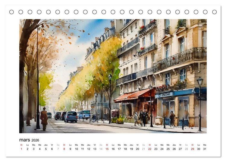 Produktbild: Paris, ville d'amour (Calendrier de bureau 2026 DIN A5 vertical), CALVENDO calendrier mensuel