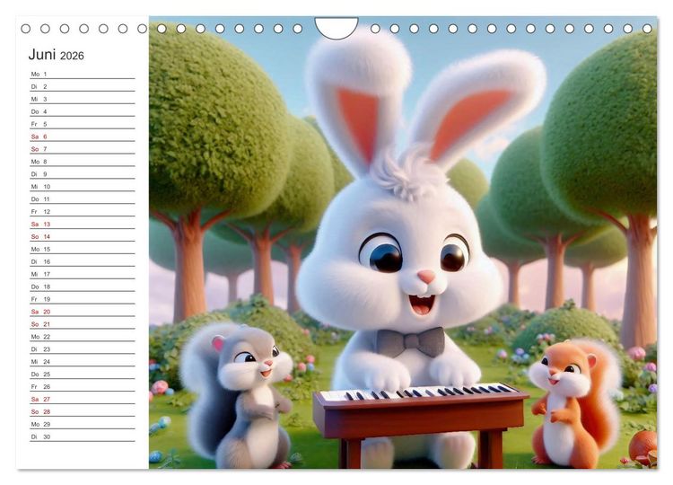 Produktbild: Musikalische Waldtiere (Wandkalender 2026 DIN A4 quer), CALVENDO Monatskalender