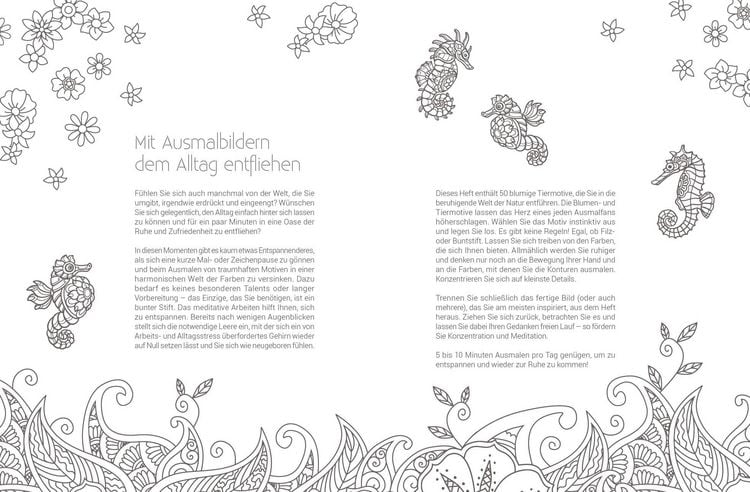 Produktbild: Inspiration Florale Tiere – 50 blumige Motive zum Ausmalen und Träumen