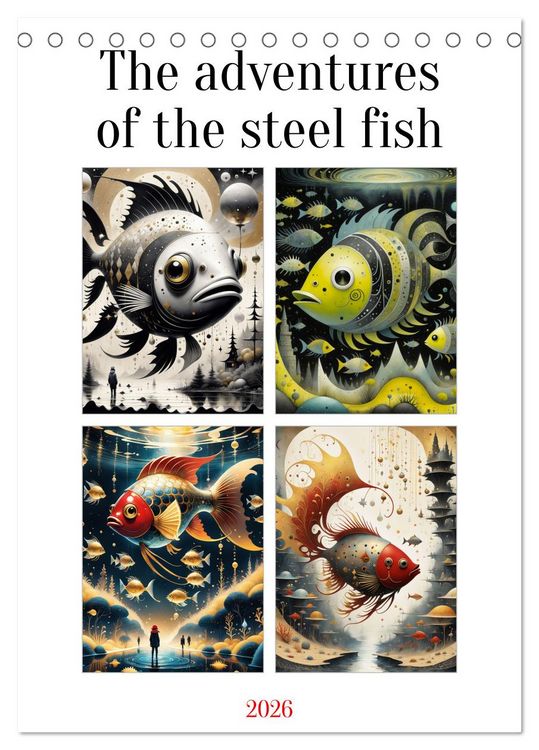 Produktbild: The adventures of the steel fish (Desk Calendar 2026 DIN A5 portrait), CALVENDO 12 Month DeskCalendar