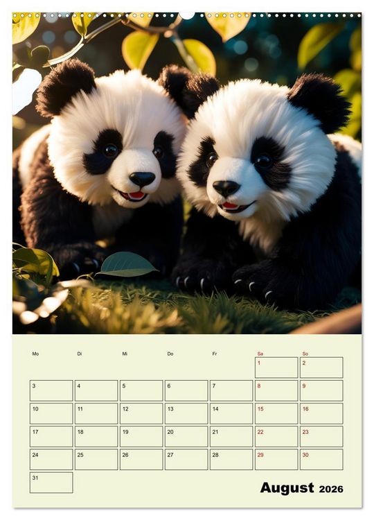 Produktbild: Ein pandastarkes Jahr - Flauschige Pandab&auml;ren zum Verlieben (hochwertiger Premium Wandkalender 2026 DIN A2 hoch), Kunstdruck in Hochglanz