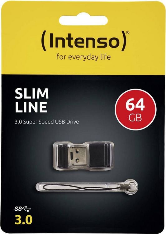 Produktbild: Intenso USB 3.0 Stick 64GB Slim INTENSO 3532490 sw