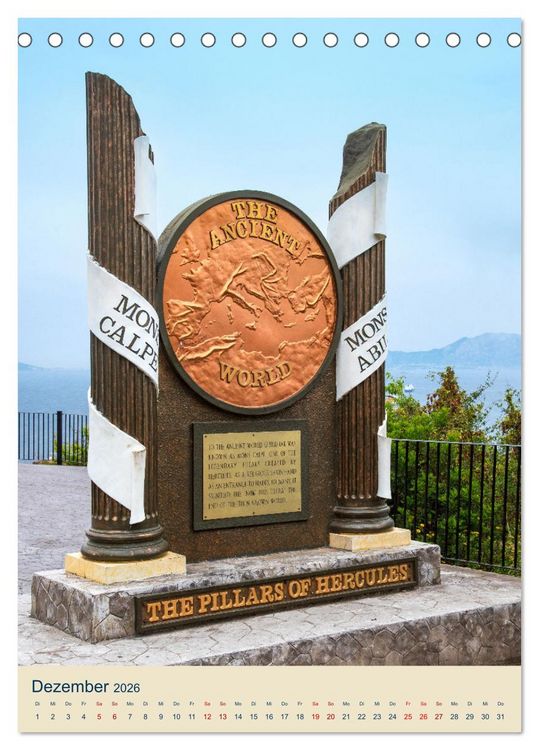 Produktbild: Gibraltar - Die Heimat der Berberaffen auf dem Rock (Tischkalender 2026 DIN A5 hoch), CALVENDO Monatskalender