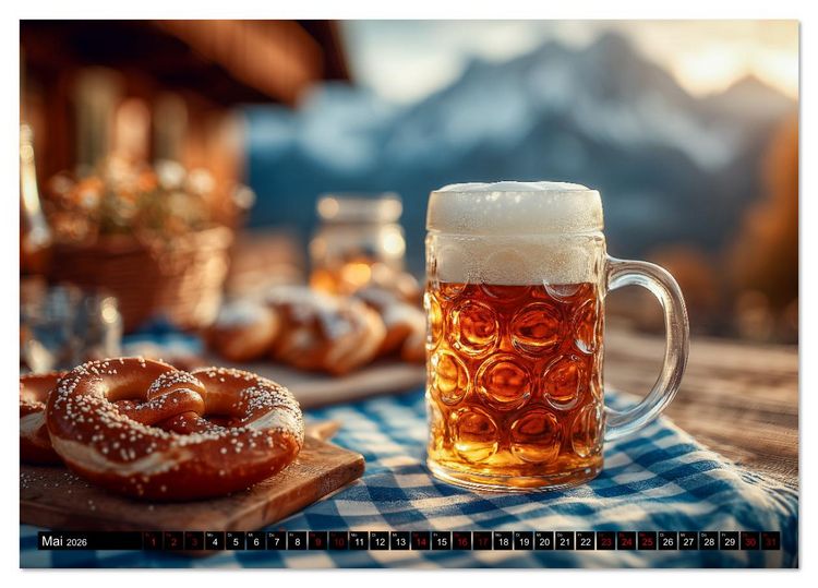 Produktbild: Bier im Blut - Ma&szlig; f&uuml;r Ma&szlig; durchs M&auml;nnerjahr (Tischkalender 2026 DIN A5 quer), CALVENDO Monatskalender
