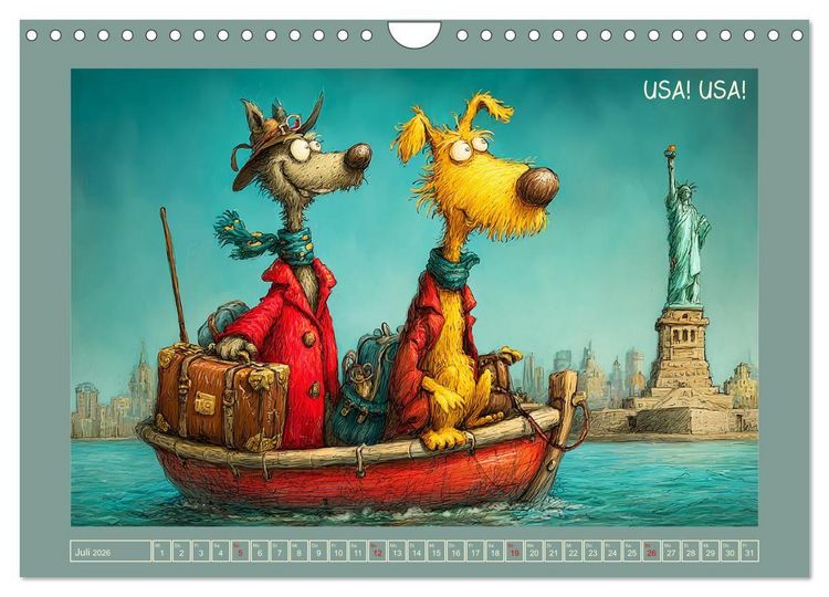 Produktbild: Weltenbummler. Hund und Katz auf Reisen (Wandkalender 2026 DIN A4 quer), CALVENDO Monatskalender