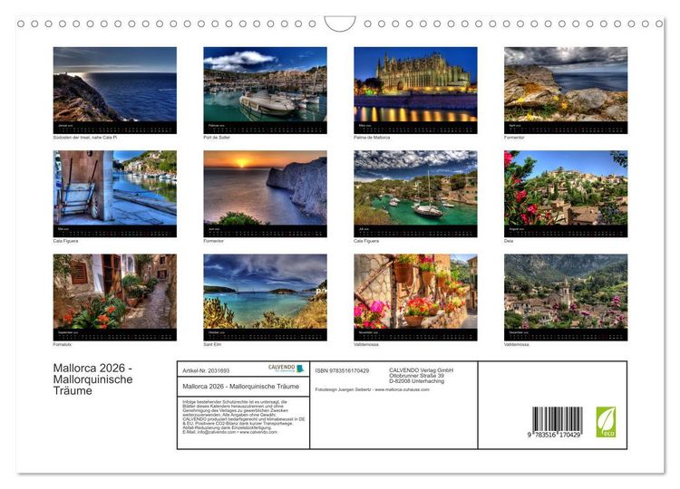 Produktbild: Mallorca 2026 - Mallorquinische Tr&auml;ume (Wandkalender 2026 DIN A3 quer), CALVENDO Monatskalender