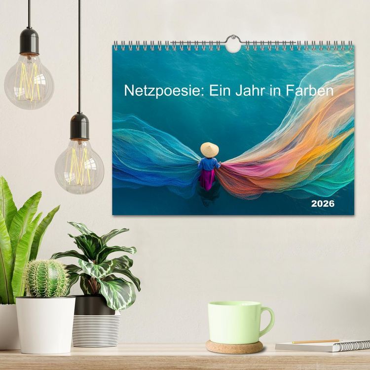 Produktbild: Netzpoesie: Ein Jahr in Farben (Wandkalender 2026 DIN A4 quer), CALVENDO Monatskalender