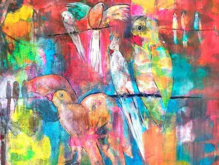 Produktbild: CALVENDO Puzzle Abstrakte V&ouml;gel | 1000 Teile Lege-Gr&ouml;&szlig;e 64x48cm Foto-Puzzle f&uuml;r gl&uuml;ckliche Stunden