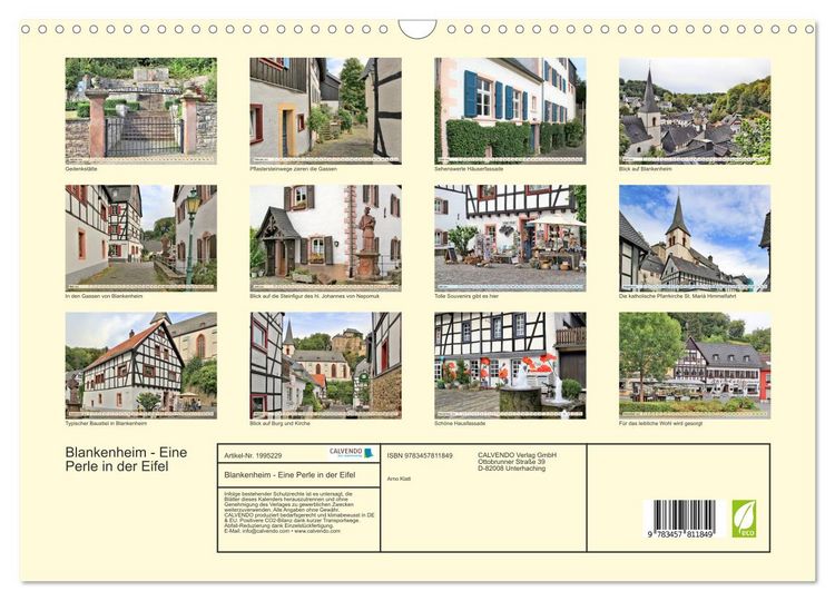 Produktbild: Blankenheim - Eine Perle in der Eifel (Wandkalender 2026 DIN A3 quer), CALVENDO Monatskalender