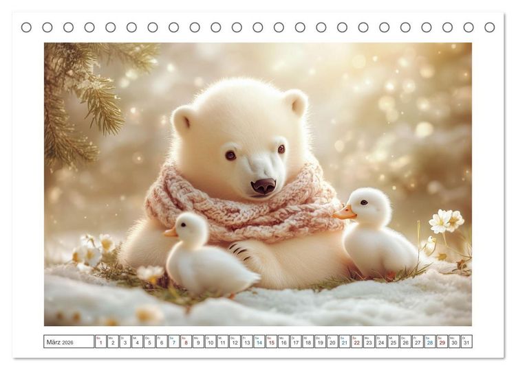 Produktbild: Kleiner Eisb&auml;r und die gro&szlig;e Welt (Tischkalender 2026 DIN A5 quer), CALVENDO Monatskalender
