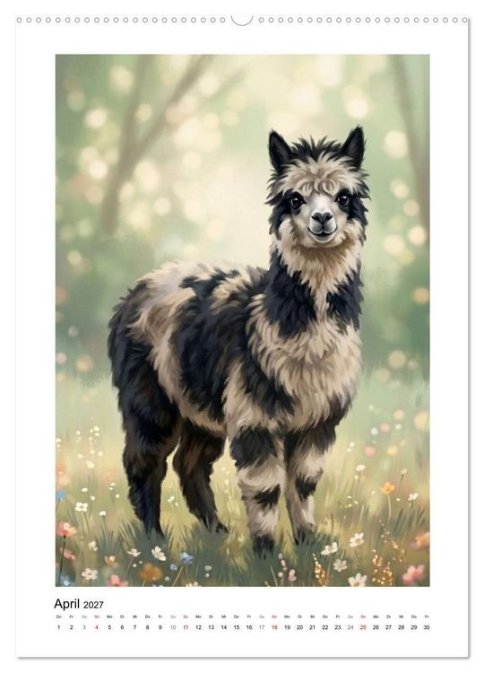 Produktbild: Alpakas - Zarte Augenblicke auf der Weide (hochwertiger Premium Wandkalender 2027 DIN A2 hoch), Kunstdruck in Hochglanz