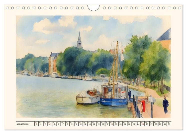 Produktbild: Herz Ostfrieslands - Zauberhaftes Leer (Wandkalender 2026 DIN A4 quer), CALVENDO Monatskalender