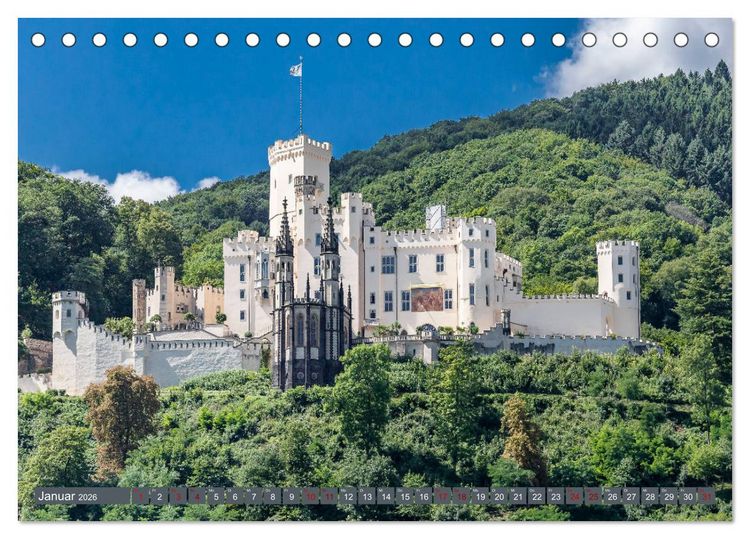 Produktbild: Burgen der Rheinromantik (Tischkalender 2026 DIN A5 quer), CALVENDO Monatskalender