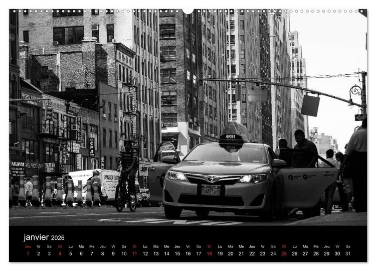 Produktbild: New York en noir et blanc (Calendrier mural 2026 DIN A2 vertical) calendrier de bureau