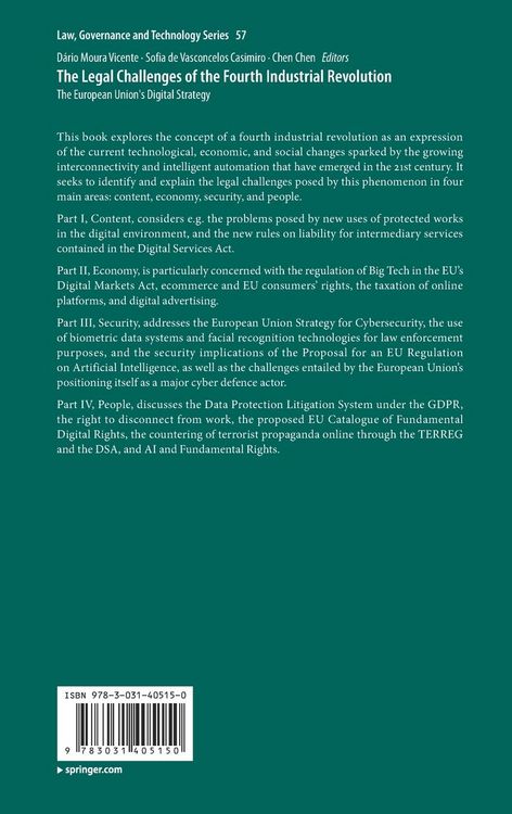 Produktbild: The Legal Challenges of the Fourth Industrial Revolution