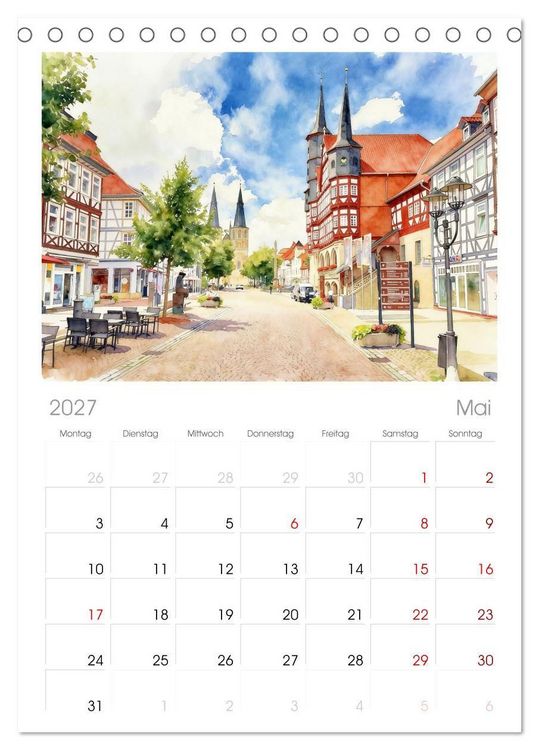 Produktbild: Tischplaner 2027 - Die sch&ouml;nsten Altst&auml;dte in Niedersachsen (A5 Tischkalender zum Aufstellen) CALVENDO