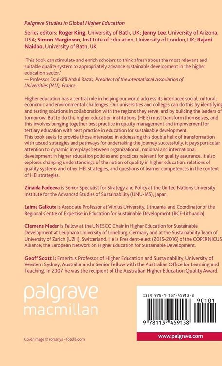 Produktbild: Sustainable Development and Quality Assurance in Higher Education