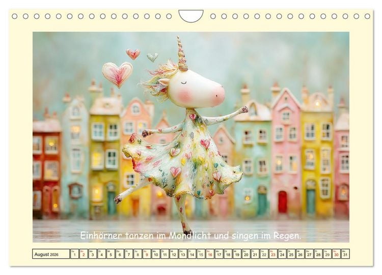 Produktbild: Einhornzauber. Liebliche Unicorn-Weisheiten (Wandkalender 2026 DIN A4 quer), CALVENDO Monatskalender
