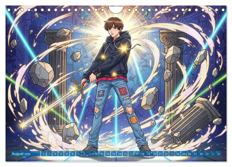 Produktbild: Shōnen-Abenteuer und Shōjo-Romantik - Ein Manga-Kalender f&uuml;r Herz und Seele (Wandkalender 2026 DIN A4 quer), CALVENDO Monatskalender