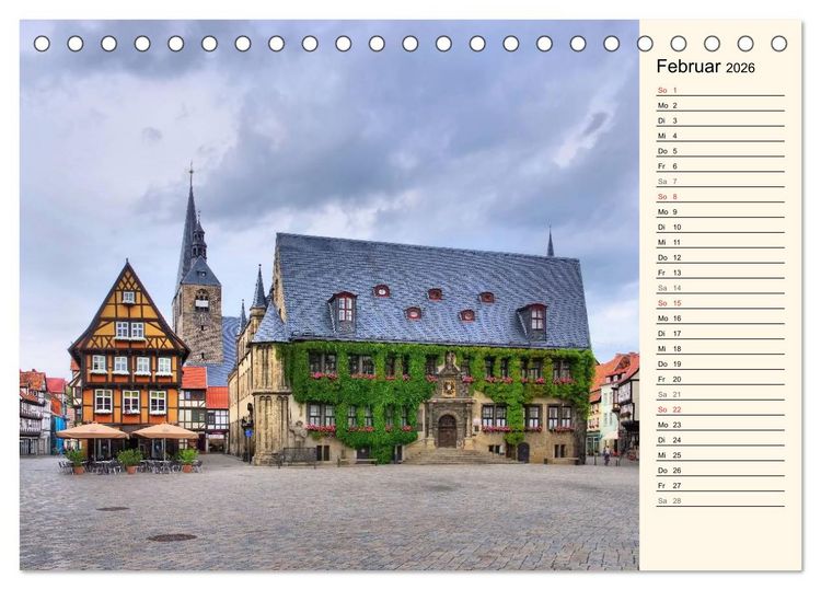 Produktbild: Quedlinburg - Welterbestadt im Harz (Tischkalender 2026 DIN A5 quer), CALVENDO Monatskalender