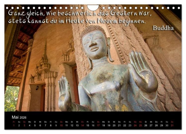 Produktbild: Buddhistische Weisheiten (Wandkalender 2026 DIN A4 quer), CALVENDO Monatskalender