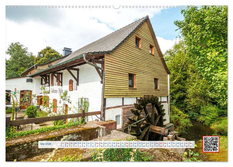 Produktbild: Wasserm&uuml;hlen Panorama Niederrhein Br&uuml;ggen-Wegberg (hochwertiger Premium Wandkalender 2026 DIN A2 quer), Kunstdruck in Hochglanz