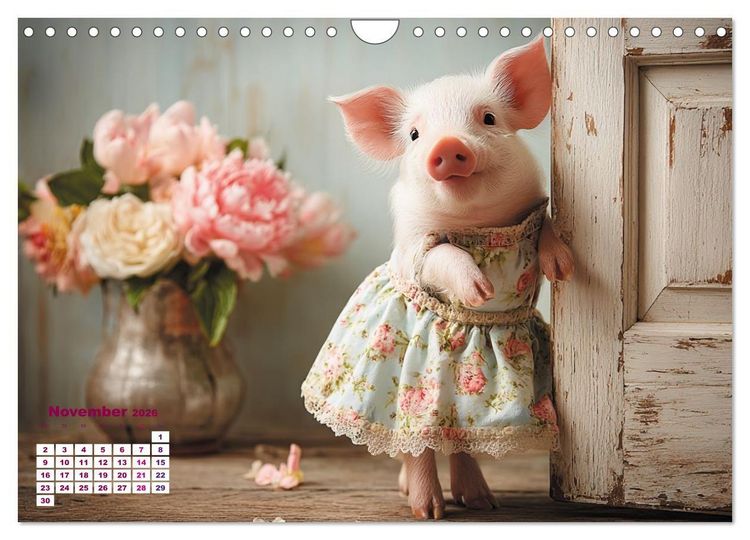 Produktbild: Vom Gl&uuml;ck, ein Schweinchen zu sein (Wandkalender 2026 DIN A4 quer), CALVENDO Monatskalender